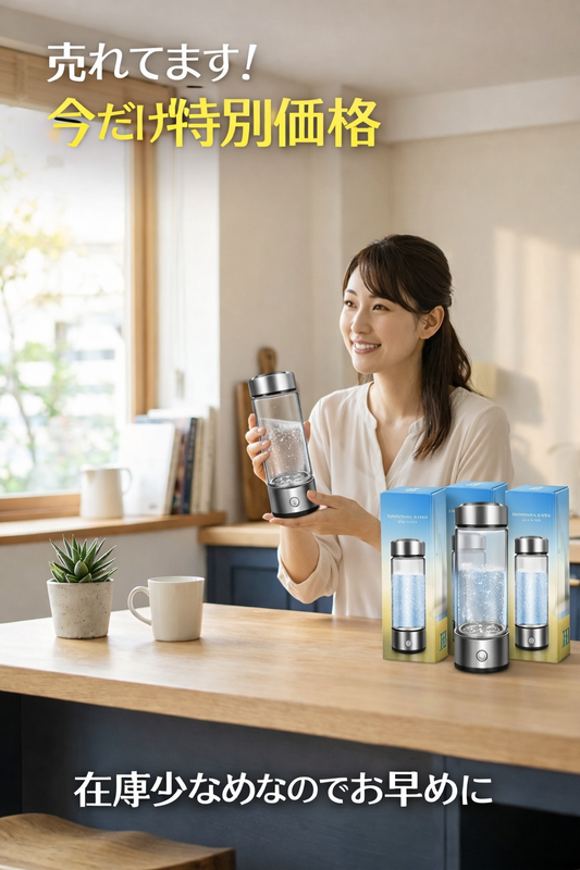 H2Life™ – 飲むたびに、美しく,健やかに未来の健康習慣がここに。
ボタン一つで水素水を生成💧