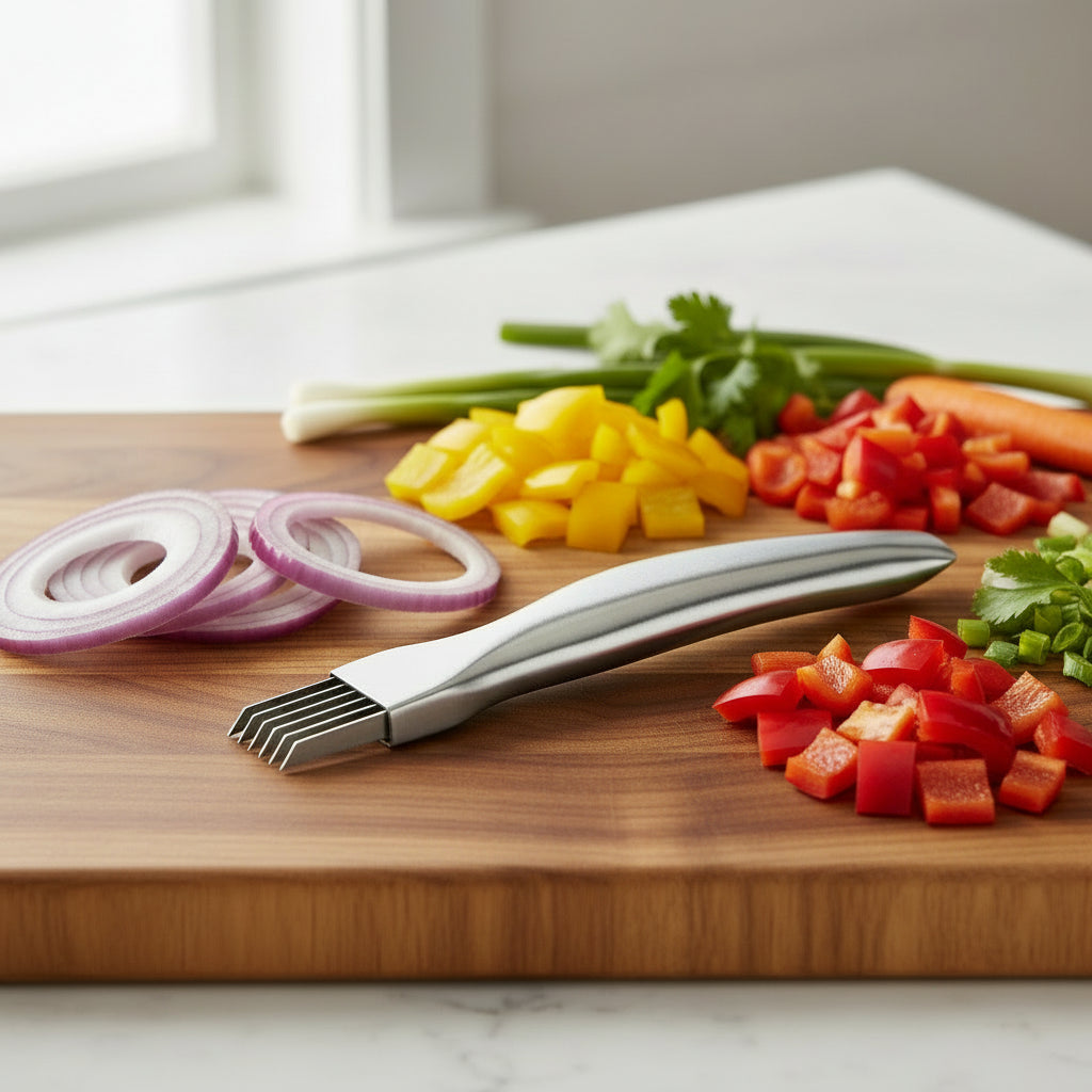 ✨ ステンレス製ねぎカッター|多刃スライサー・薬味カッター・キッチン便利ツール