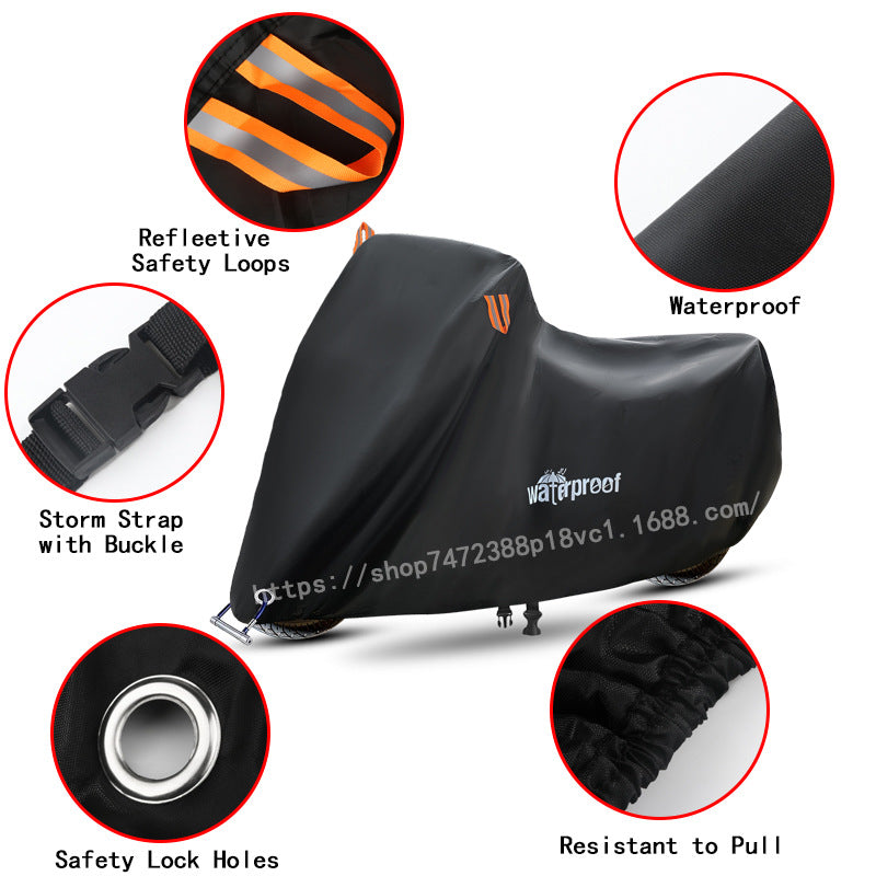 Spot wholesale polyester taffeta Oxford cloth electric car cover waterproof sunscreen motorcycle cover scooter motorcycle cover