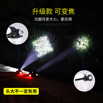 T6 高輝度LEDヘッドライト ズーム式・USB充電・長寿命｜釣り・キャンプ・アウトドア用ヘッドランプ 暗闇を強力に照らす、アウトドア必携の高性能ヘッドライト。 T6高輝度LED搭載で、キャンプや釣り、登山、夜間作業まで幅広く活躍。 ズーム機能＋USB充電式で、使い勝手と耐久性を両立したプロ仕様モデルです。