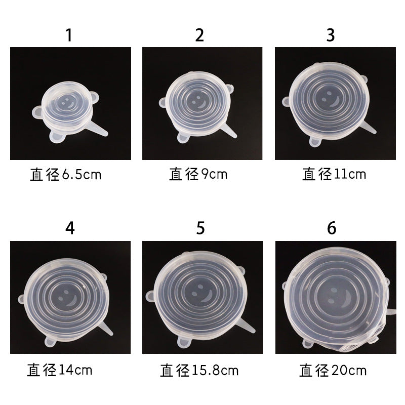 シリコン鮮度保持カバー多機能ボウルカバーシリコン蓋6ピースセット鮮度保持カバー冷蔵庫電子レンジ密閉プラスチックラップ