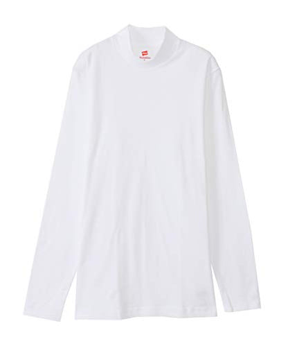 Hanes HM4-Q507A Men's Long T-Shirt, Warm Inner, Cold Protection, Thick Inner High Neck Shirt, Long Sleeve, Warm, 100% Cotton, Long Sleeve Shirt