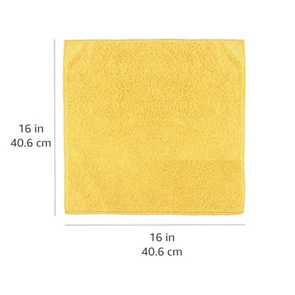 Amazon Basics Microfiber Cleaning Cloths, Thin, Car Wash Wipes, 24 Pack, Blue, White, Yellow, 15.7 x 11.8 inches (40 x 30 cm)