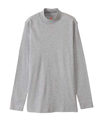 Hanes HM4-Q507A Men's Long T-Shirt, Warm Inner, Cold Protection, Thick Inner High Neck Shirt, Long Sleeve, Warm, 100% Cotton, Long Sleeve Shirt