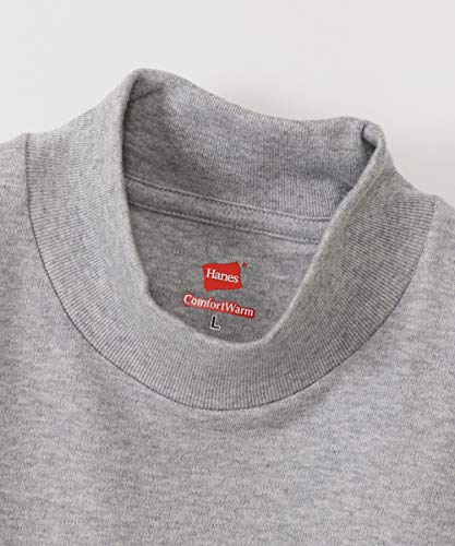 Hanes HM4-Q507A Men's Long T-Shirt, Warm Inner, Cold Protection, Thick Inner High Neck Shirt, Long Sleeve, Warm, 100% Cotton, Long Sleeve Shirt