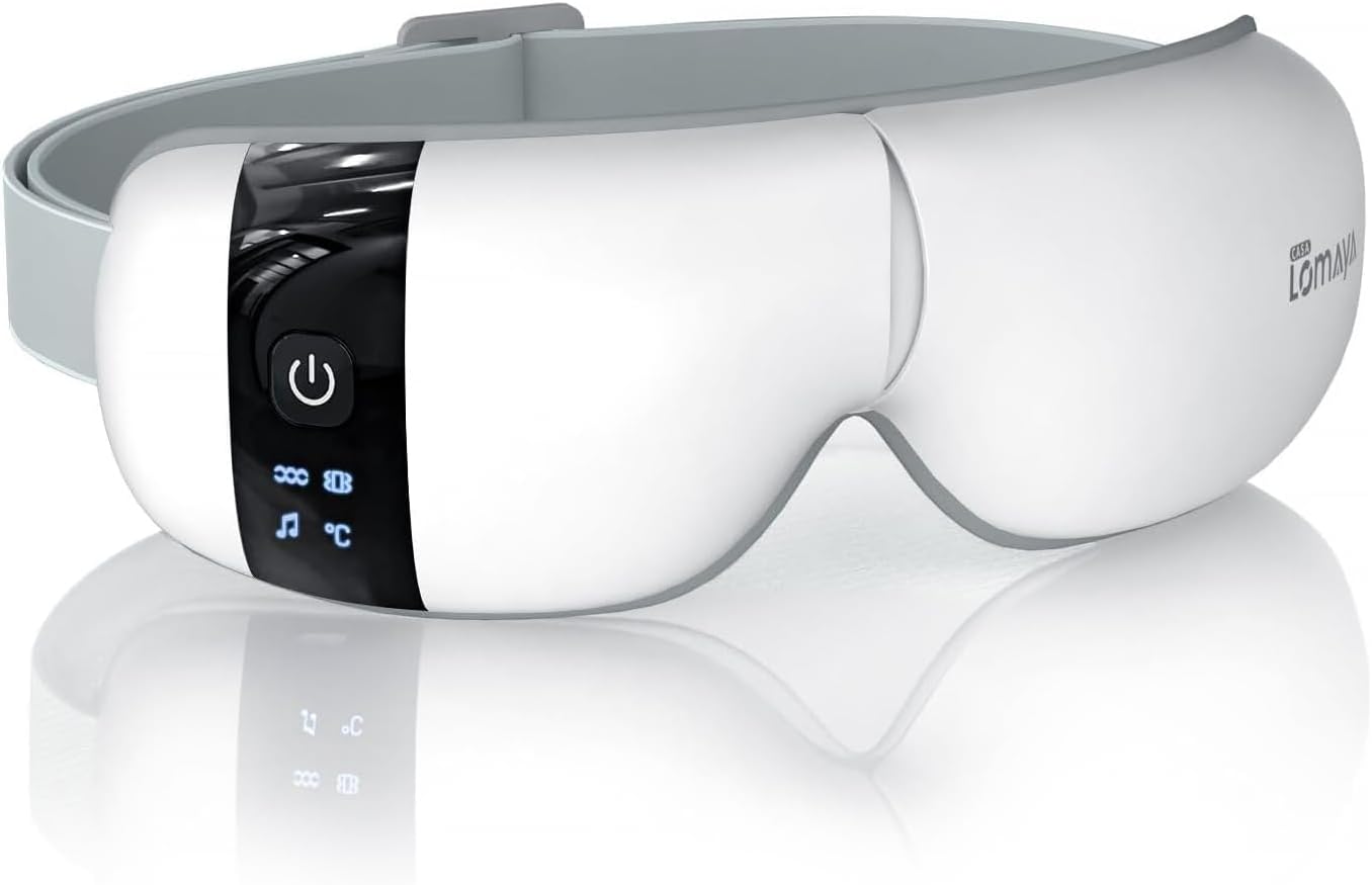 2024 New Design 360° Airbag Eye Warmer, Hot Eye Mask, Foldable, Sleeping Specialist, Eye Care, Eye Care (Vibration x Air Pressure x Graphene Heating), USB Rechargeable, Bluetooth Music, Auto Off