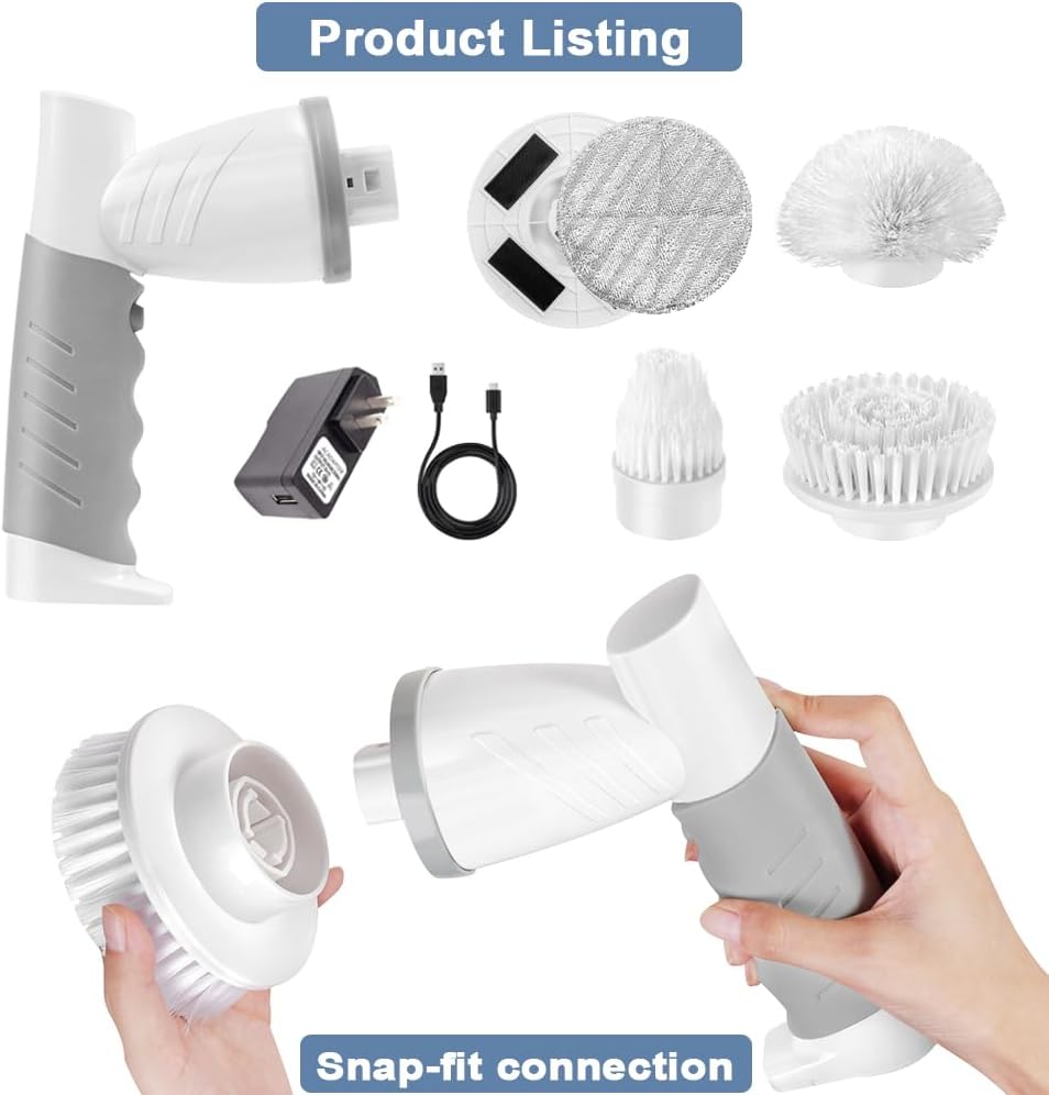 充電式電動クリーニングブラシ｜キッチン掃除用・タイル/ガラス対応・多機能家電