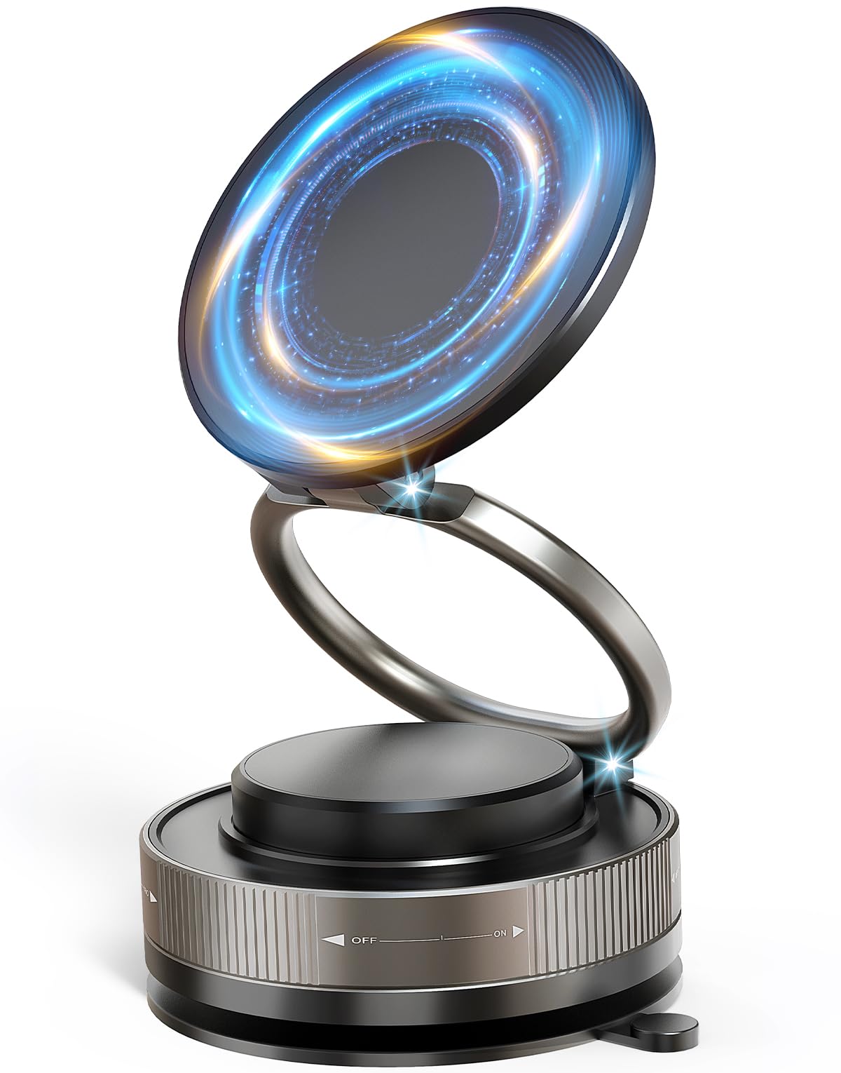 Smartphone Holder, Car Magnet, 2025 Magsafe Holder, 360° Adjustable, Vacuum Suction Cup + Super Strong Magnetic Force, N55 Magnet, Car Accessories, Premium Alloy Material, Car Use, One-Handed