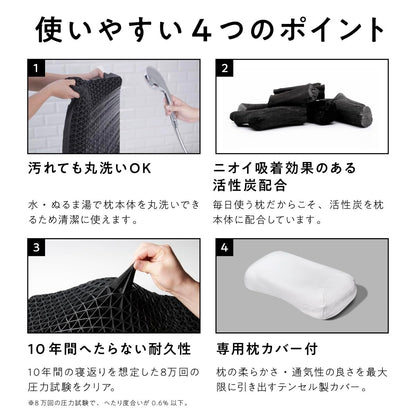 Sun No Counting Sheep Pillow, 20.5 x 13.4 x 3.1 / 3.9 inches (520 x 340 x 80 / 100 mm) (L x W x H [bottom / top])