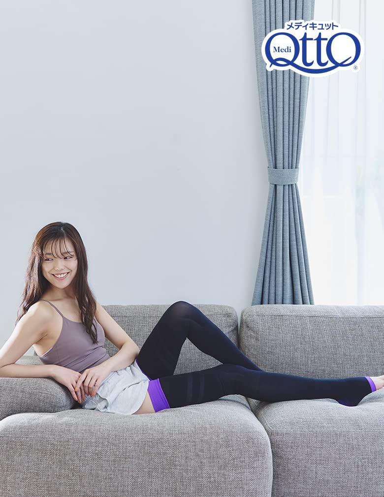 Medikutto Compression Socks, Full Leg, Thigh EX, High Pressure Type, M + Bonus