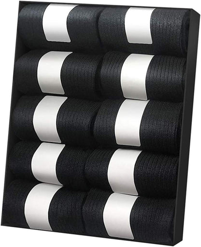 IGRESS Men’s Business Socks, Antibacterial & Odor Resistant, Set of 10 Pairs, 24 - 28 cm, Black