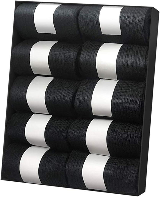 IGRESS Men’s Business Socks, Antibacterial & Odor Resistant, Set of 10 Pairs, 24 - 28 cm, Black