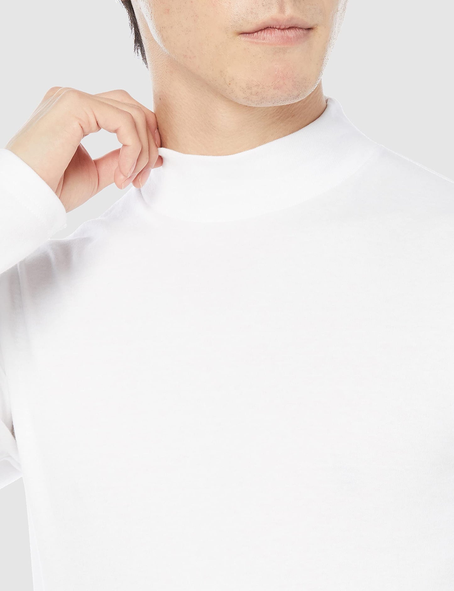 Hanes HM4-Q507A Men's Long T-Shirt, Warm Inner, Cold Protection, Thick Inner High Neck Shirt, Long Sleeve, Warm, 100% Cotton, Long Sleeve Shirt