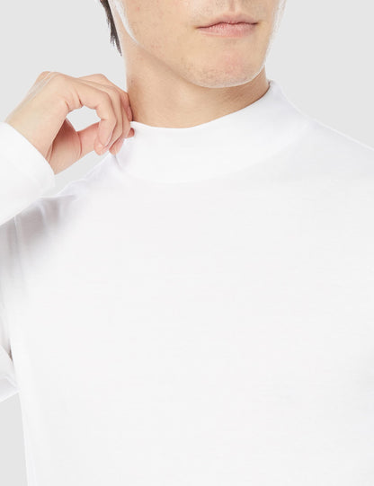 Hanes HM4-Q507A Men's Long T-Shirt, Warm Inner, Cold Protection, Thick Inner High Neck Shirt, Long Sleeve, Warm, 100% Cotton, Long Sleeve Shirt