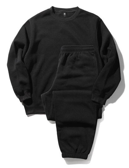 [Nutopia] スウェット 裏起毛 パジャマ メンズ 上下セット 秋冬 ルームウェア ゆったりシルエット 男女兼用 ペアパジャマ 部屋着 セットアップ 防寒 柔らか 裏フリース チャコール ライトグレー 1P/2P/3P