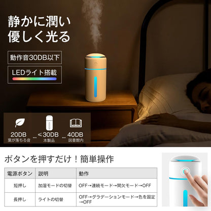 [2024 New Release] Tabletop Humidifier, Small, Type-C Rechargeable, Tabletop Humidifier, Disinfectant, Large Capacity, 11.8 fl oz (350 ml), Ultrasonic Humidifier, Compatible with Hypochlorous Acid