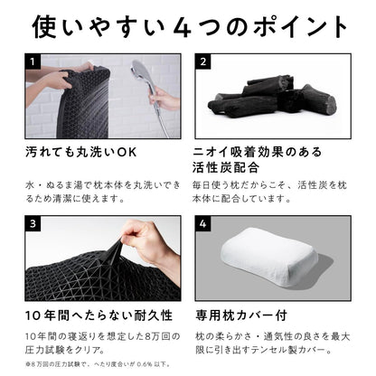 Sun No Counting Sheep Pillow, 20.5 x 13.4 x 3.1 / 3.9 inches (520 x 340 x 80 / 100 mm) (L x W x H [bottom / top])