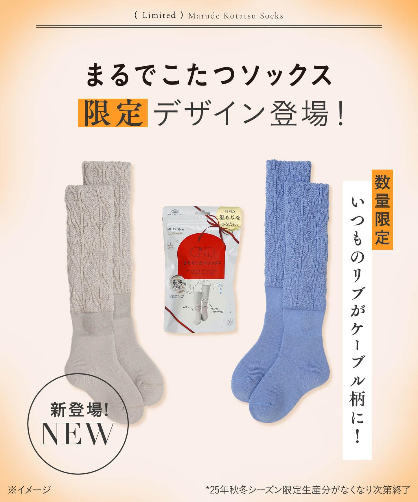 Okamoto 532-995 Socks Supplement, Kotatsu Socks, Warm, Cold Protection, Winter, Cold Protection, Room Socks,