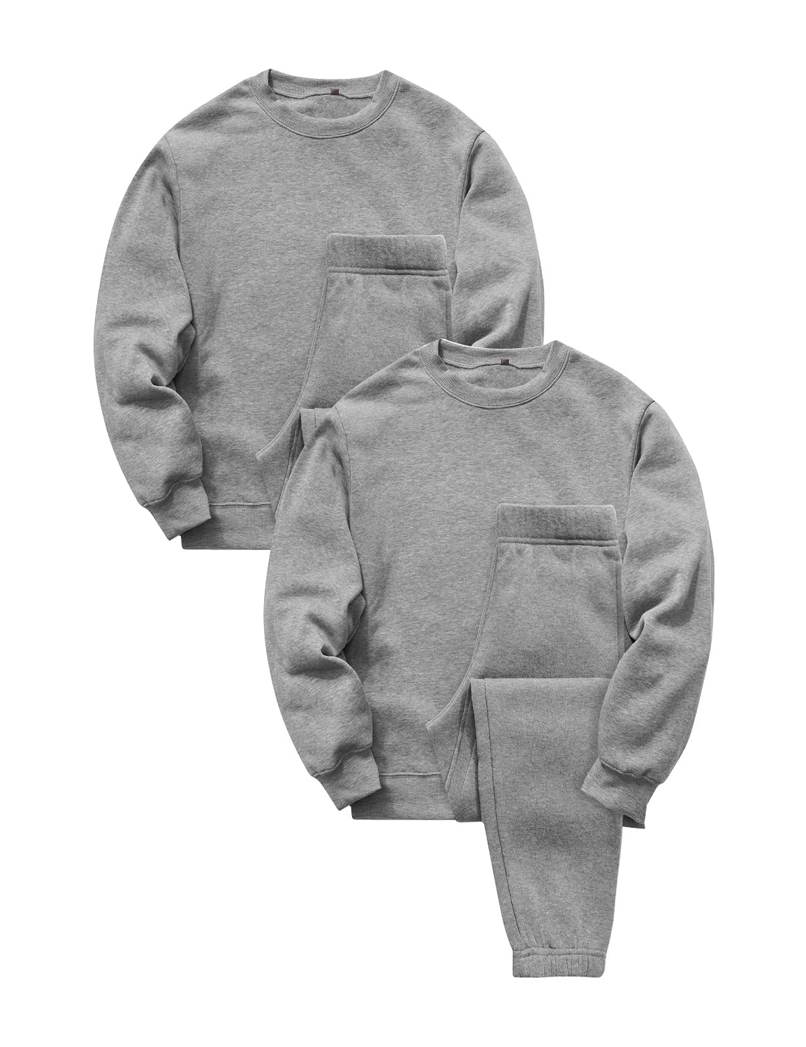 [Nutopia] スウェット 裏起毛 パジャマ メンズ 上下セット 秋冬 ルームウェア ゆったりシルエット 男女兼用 ペアパジャマ 部屋着 セットアップ 防寒 柔らか 裏フリース チャコール ライトグレー 1P/2P/3P