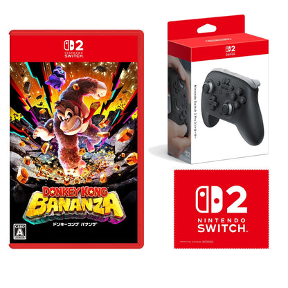 ドンキーコング バナンザ -Switch2 ＆【任天堂純正品】Nintendo Switch 2 Proコントローラー 【Amazon.co.jp限定】特典 Nintendo Switch 2 ロゴデザイン マイクロファイバークロス 同梱