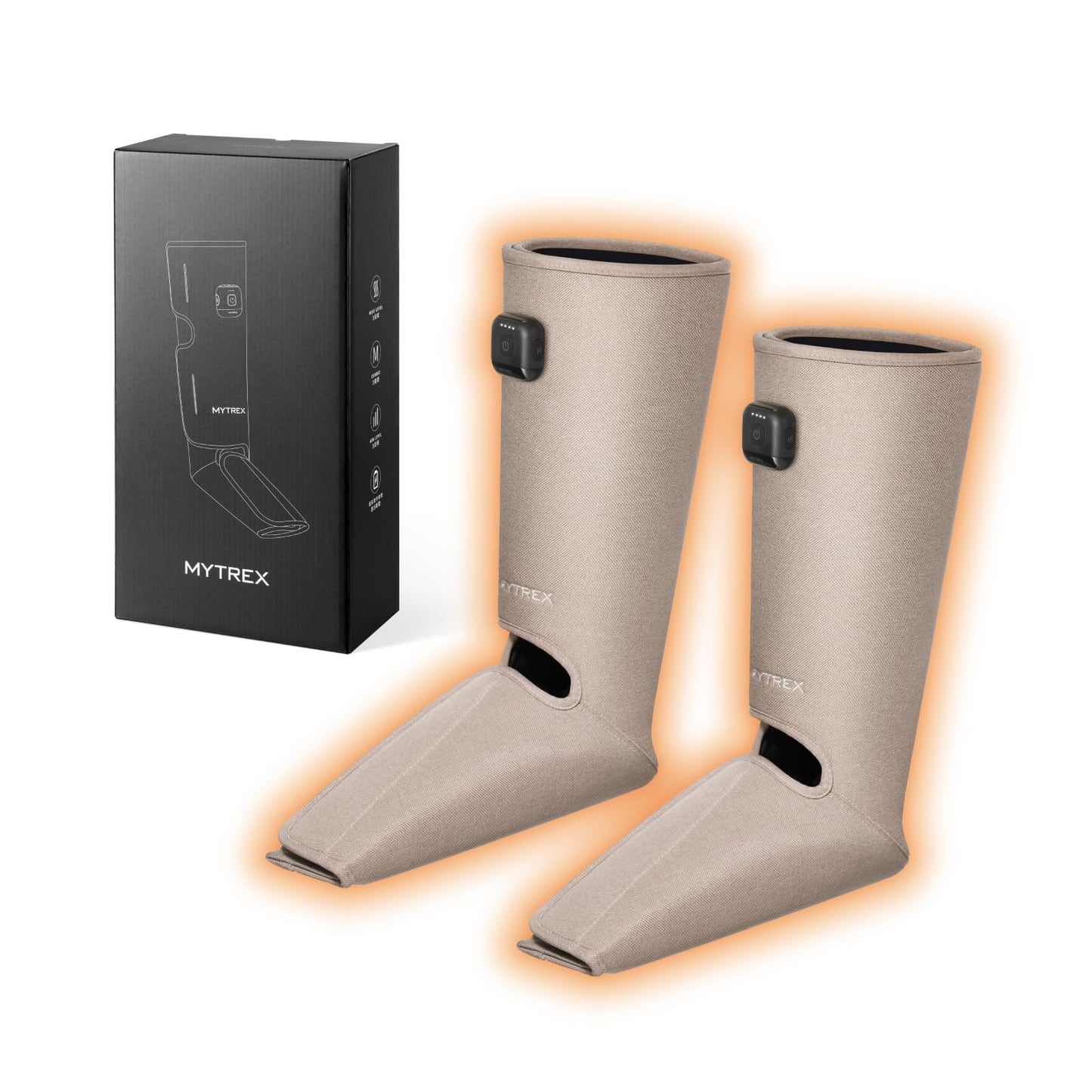 MYTREX マイトレックス RAKUNO FIT PLUS 足 ふくらはぎ 足裏 足先 足首 空気圧 温熱 ふくらはぎケア 足ケア Type-C充電式 コードレス 3段階温熱 トリプル極揉ポンプ もみコース3種 5段階レベル調整 運動後/座り仕事/立ち仕事/長時間の歩きなどに男女適用 母の日 父の日 敬老日 誕生日 プレゼント ギフト ラクーノ フィット プラス MT-RFP-25BG (ベージュ2個セット)