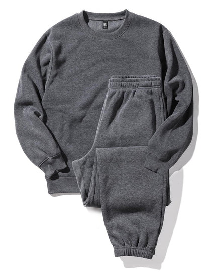 [Nutopia] スウェット 裏起毛 パジャマ メンズ 上下セット 秋冬 ルームウェア ゆったりシルエット 男女兼用 ペアパジャマ 部屋着 セットアップ 防寒 柔らか 裏フリース チャコール ライトグレー 1P/2P/3P