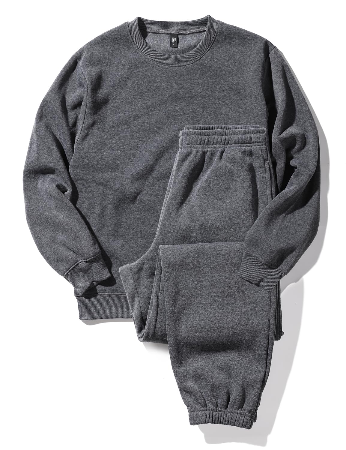 [Nutopia] スウェット 裏起毛 パジャマ メンズ 上下セット 秋冬 ルームウェア ゆったりシルエット 男女兼用 ペアパジャマ 部屋着 セットアップ 防寒 柔らか 裏フリース チャコール ライトグレー 1P/2P/3P