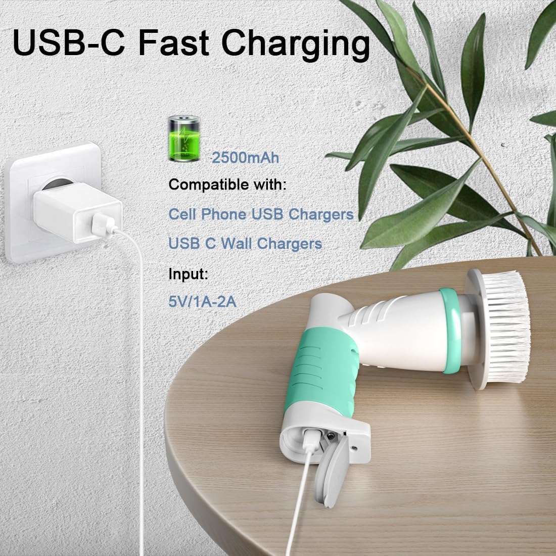 充電式電動クリーニングブラシ｜キッチン掃除用・タイル/ガラス対応・多機能家電