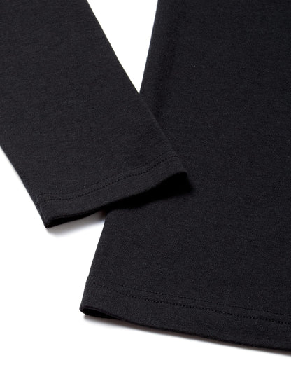 Hanes HM4-Q507A Men's Long T-Shirt, Warm Inner, Cold Protection, Thick Inner High Neck Shirt, Long Sleeve, Warm, 100% Cotton, Long Sleeve Shirt