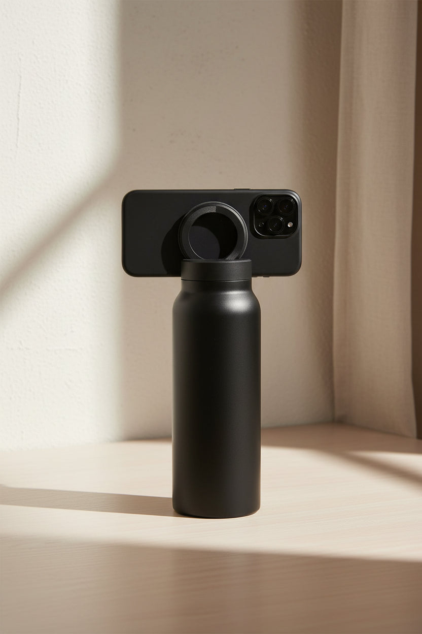 磁気スマホスタンド付き スポーツ用ステンレス製保温・保冷ボトル 大容量 × 最高のパフォーマンス