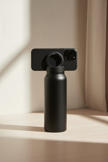 磁気スマホスタンド付き スポーツ用ステンレス製保温・保冷ボトル 大容量 × 最高のパフォーマンス