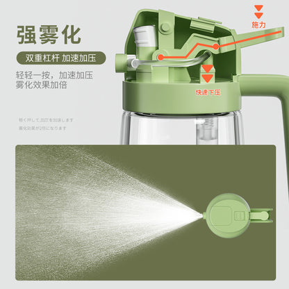 2WAY ガラス製オイルスプレー｜噴霧＆注ぐ 両用・大容量・食品用グレード・多機能プレス式オイラー