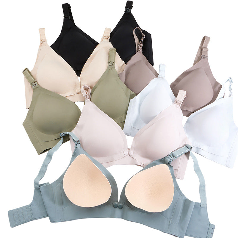 マタニティ看護ブラフロントボタン付きカッププッシュアップ、通気性、快適、肌に優しい、柔らかいアンダーウェア