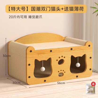 猫の引っ掻き板、猫のベッド、四季、普遍的な耐摩耗性、パン粉を落としにくい、垂直の猫の爪板、傷に強い猫小屋のソファ、傷防止のおもちゃ