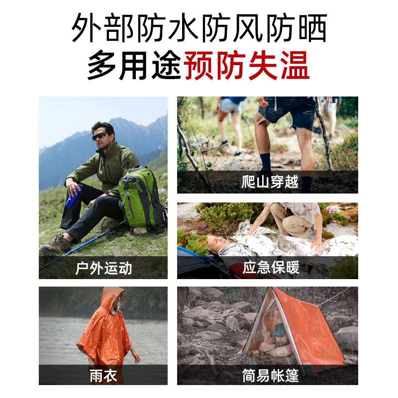 緊急用サバイバルブランケット 防寒・保温・断熱｜使い捨てタイプ｜災害・地震・キャンプ・救急用アルミブランケット 体温をしっかり守る、災害時の必需品。 軽量でコンパクトながら、高い保温・断熱効果を発揮する **緊急用サバイバルブランケット（エマージェンシーブランケット）**です。