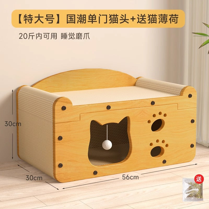 猫の引っ掻き板、猫のベッド、四季、普遍的な耐摩耗性、パン粉を落としにくい、垂直の猫の爪板、傷に強い猫小屋のソファ、傷防止のおもちゃ