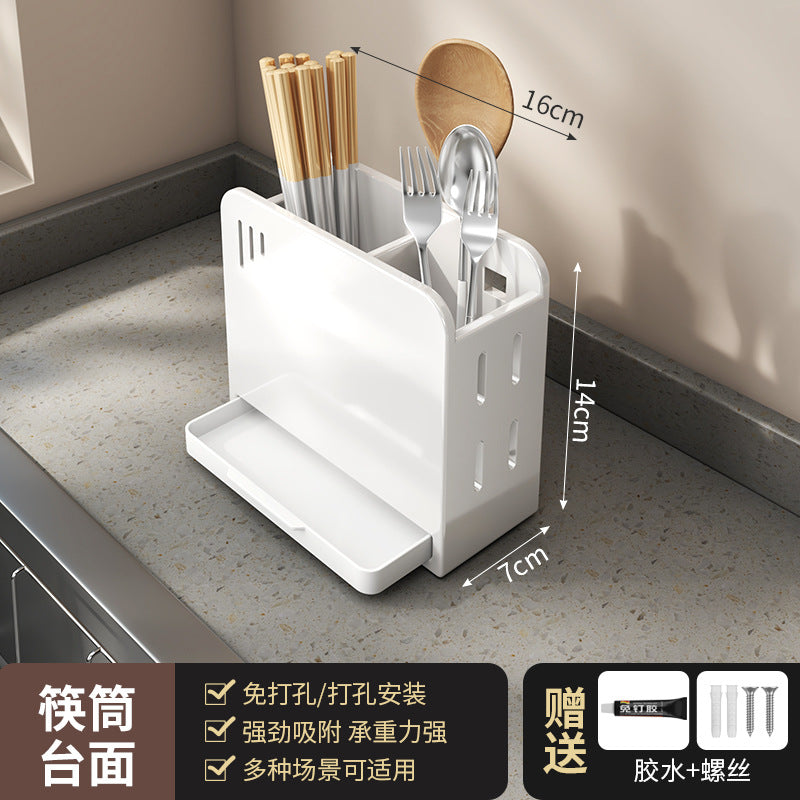 穴あけ不要 壁掛け式キッチンラック｜調味料収納・包丁スタンド・多機能キッチン収納ラック