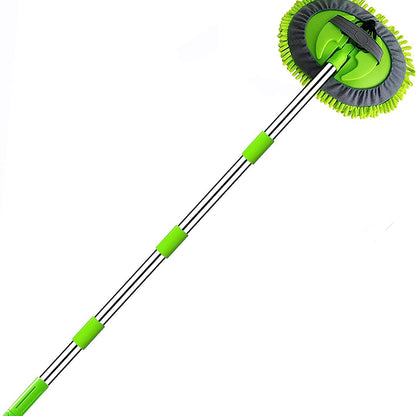 🚗🧼 3段伸縮式カーウォッシュモップ｜新型・乾湿両用・フラットモップ・車用クリーニングツール “手が届かない場所まで、ラクにキレイに。” 車の天井・フロントガラス・ボンネットまで しっかり洗える 3段伸縮式カーウォッシュモップ。 乾拭きも水拭きもできる万能ツールです。