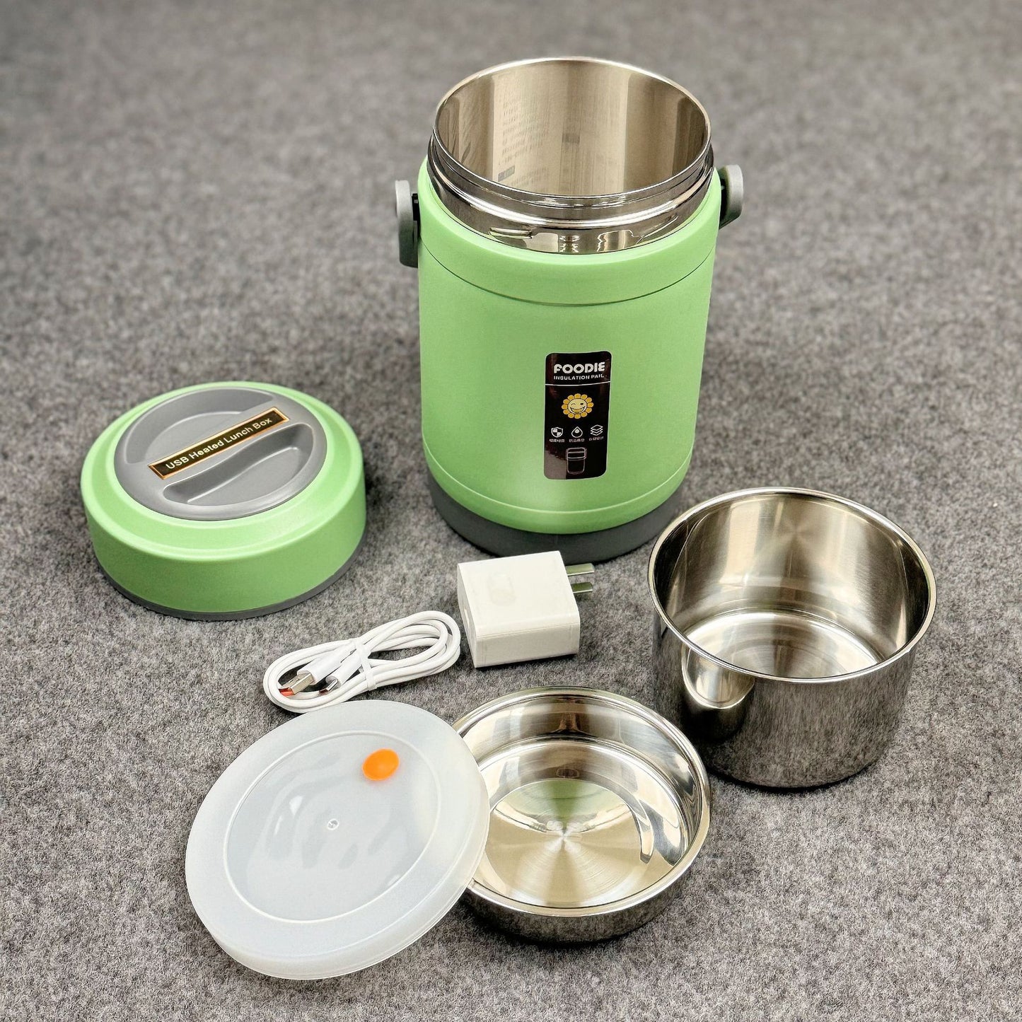 🍱 ステンレス製 保温弁当箱｜大容量・USB加熱・温度調節・持ち運び便利な多層ランチボックス