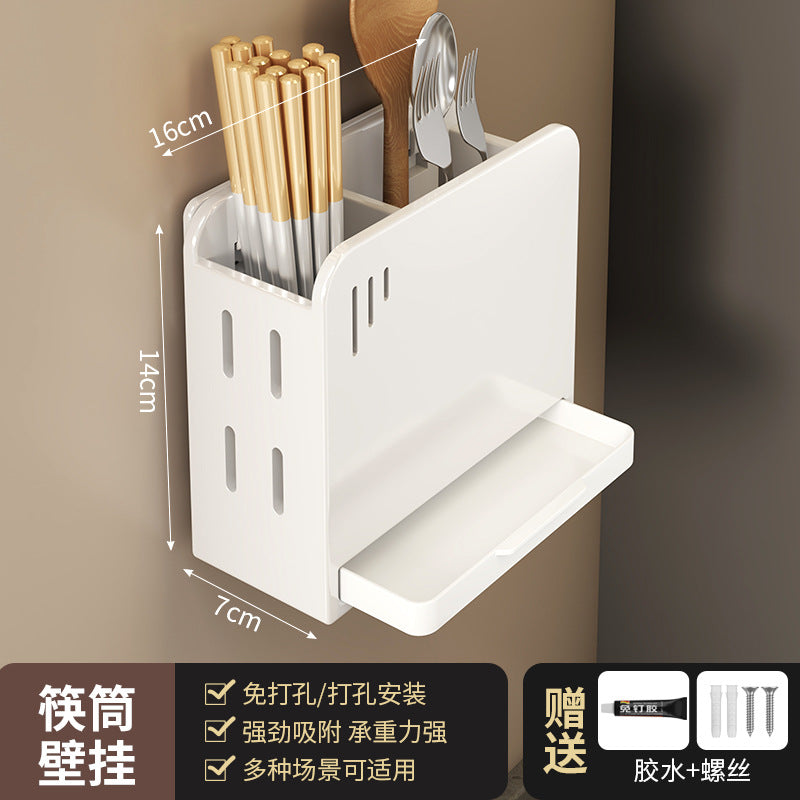 穴あけ不要 壁掛け式キッチンラック｜調味料収納・包丁スタンド・多機能キッチン収納ラック