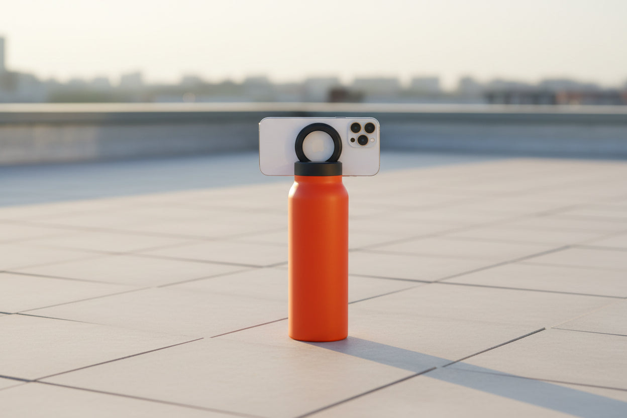 磁気スマホスタンド付き スポーツ用ステンレス製保温・保冷ボトル 大容量 × 最高のパフォーマンス