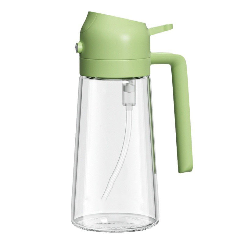 2WAY ガラス製オイルスプレー｜噴霧＆注ぐ 両用・大容量・食品用グレード・多機能プレス式オイラー