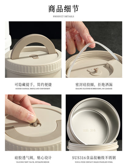 🍱 ステンレス製 保温弁当箱｜電子レンジ対応・大容量・多層構造・オフィス向け特製ランチボックス