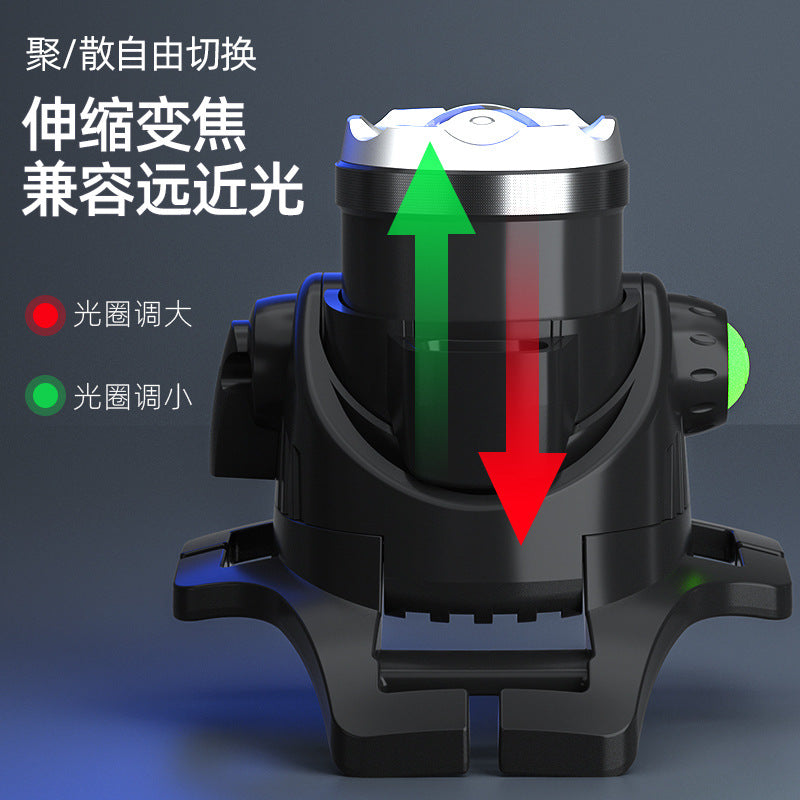 T6 高輝度LEDヘッドライト ズーム式・USB充電・長寿命｜釣り・キャンプ・アウトドア用ヘッドランプ 暗闇を強力に照らす、アウトドア必携の高性能ヘッドライト。 T6高輝度LED搭載で、キャンプや釣り、登山、夜間作業まで幅広く活躍。 ズーム機能＋USB充電式で、使い勝手と耐久性を両立したプロ仕様モデルです。