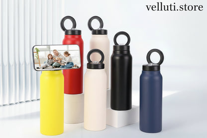 磁気スマホスタンド付き スポーツ用ステンレス製保温・保冷ボトル 大容量 × 最高のパフォーマンス