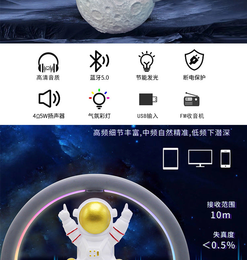 🪐 浮遊する宇宙飛行士スピーカー – 音と光の未来体験！