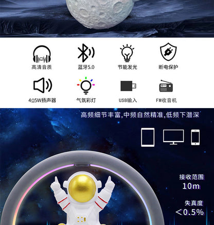 🪐 浮遊する宇宙飛行士スピーカー – 音と光の未来体験！