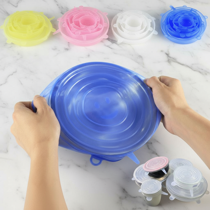 シリコン鮮度保持カバー多機能ボウルカバーシリコン蓋6ピースセット鮮度保持カバー冷蔵庫電子レンジ密閉プラスチックラップ
