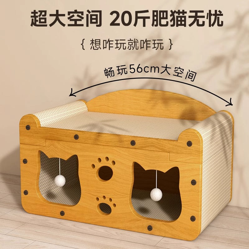 猫の引っ掻き板、猫のベッド、四季、普遍的な耐摩耗性、パン粉を落としにくい、垂直の猫の爪板、傷に強い猫小屋のソファ、傷防止のおもちゃ